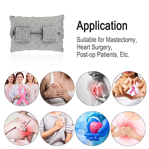 Image of Little Port Pillow Heart Surgery Pillows for Chemo Port After Open Heart Surgery Recovery Gifts Bypass Pacemaker Must Haves Protector Cushion Minky Dot Light Gray