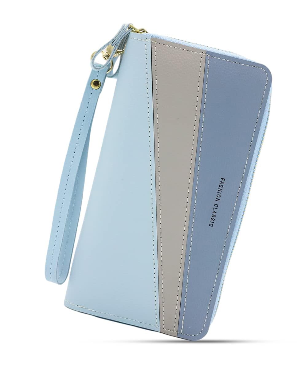 Valerie Women Wallet Zipper Wallets For Girls Leather Clutch Multi Slot Wallet Girls Zipper Coin Large Purse Wallet For Women (Blue) (B0BDVXWB69) Amazon Price History, Amazon Price Tracker