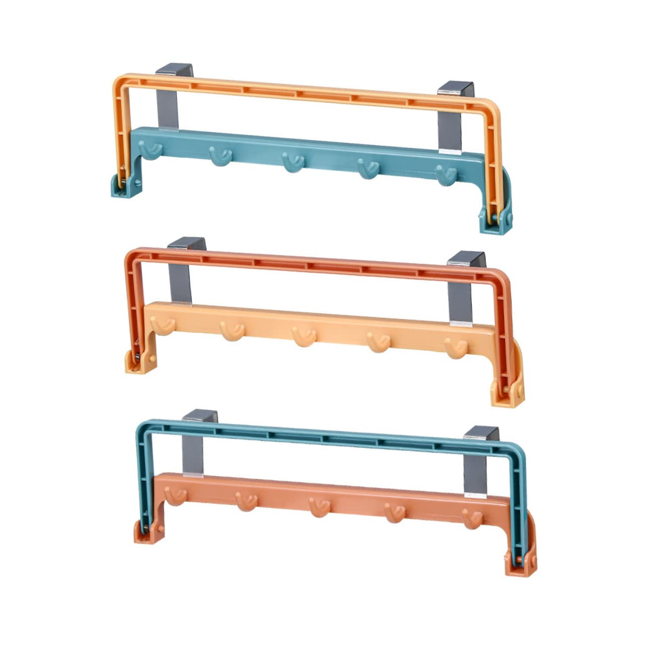 OUNONA 3pcs Cupboard Door Hanging Racks No Punch Towel Rack and Easy to Install