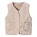 Baby Teddy Weste Mäntel Winter Fleece Jacken Teddy Weste Fleece Jungen Mädchen Kinderweste Gilet Outfits Schneeanzug Armellos Waistc oat Kleinkind Ärmellose Warmen Westes (#A01-White, 12-18 Months)