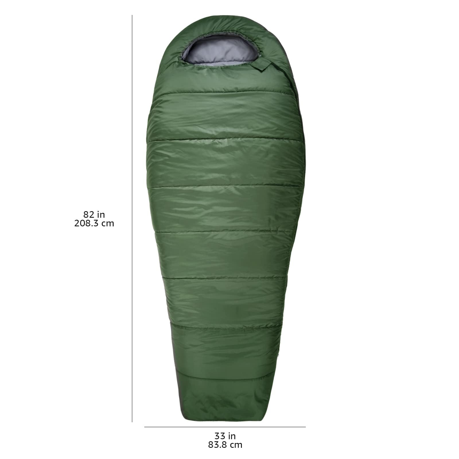 Amazon Basics Sac de couchage pour le camping et la randonnée par temps froid, léger, style momie, vert olive