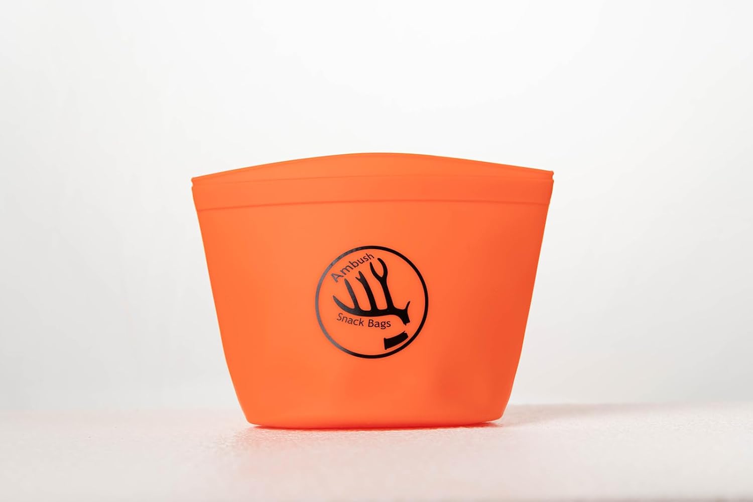 Ambush Silent Reuseable Silicone Food Storage Bag for Hunters (4 Pack) BPA FREE | Quiet | Microwave Safe | Dishwasher Safe | Stand-up | Hunting, Movies, Classrooms | ((4) Hunter Orange)