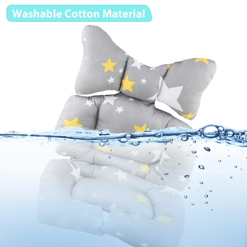 SNOWIE Soft Baby Stroller Seat Cushion Pushchair Seat Liner 3D Air Mesh Pram Soft Baby Stroller Cushion Seat Pad Star Print Baby Stroller Cushion Pad Stroller Accessories for Baby,Grey 3