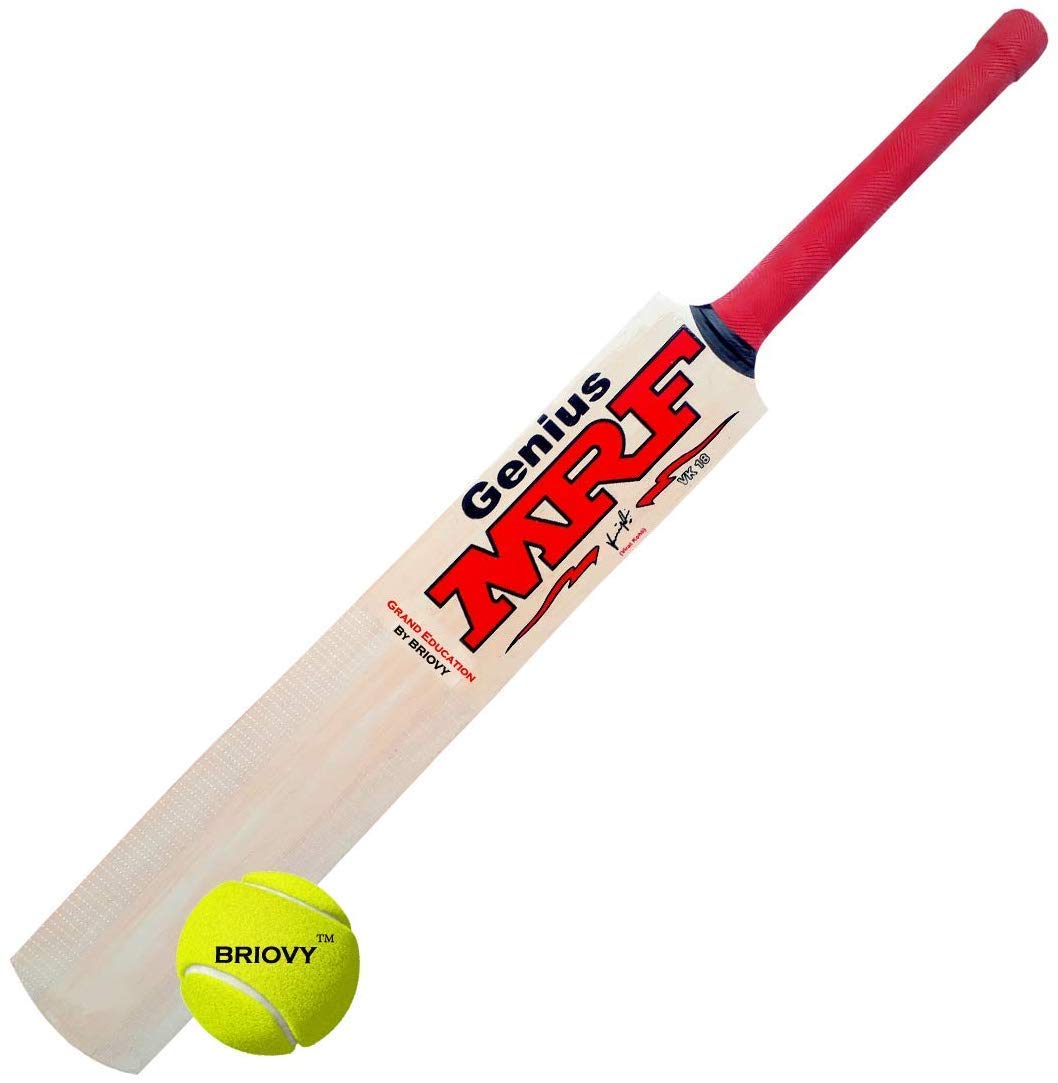MRF Genius Popular Willow Cricket Tennis Bat with 1 Rubber Cricket Ball, Full Size by- a2z Hub (B0863WYH5T) Amazon Price History, Amazon Price Tracker