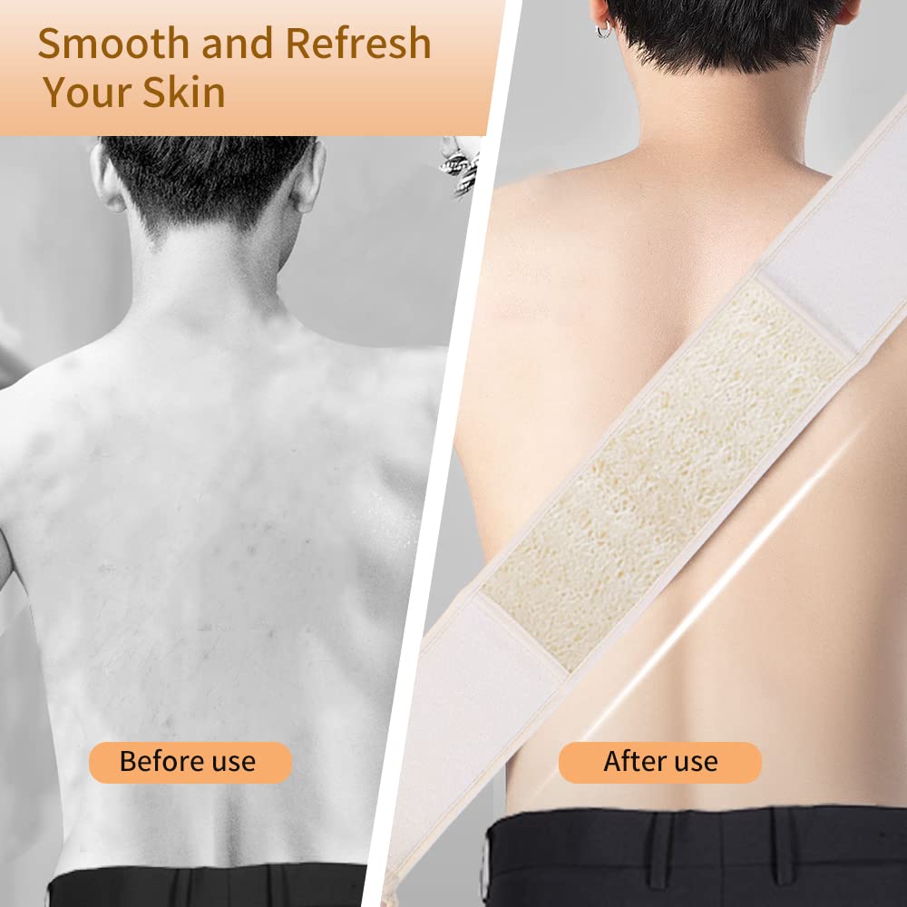 Esponja exfoliante corporal de lufa natural (paquete de 4), almohadilla facial de lufa natural para baño y ducha, para mujeres y hombres, fabricada con almohadillas de lufa ecológicas y