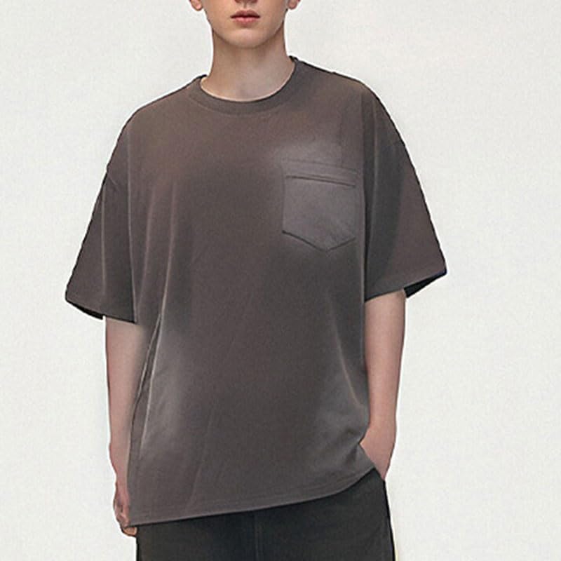 Retro Loose Short Sleeves Cotton Round Neck Pullover T-Shirt Breathable Sweat-Wicking Sports Vest