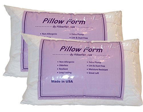 Image of Pillowflex Synthetic Down Pillow Insert 20x30 in - Karate Chop Pillow | Set of 2 - Large Rectangle Sham Forms, Plush Polyester Cotton Blend, Cloud-Like Comfort, Clump-Resistant Fill, Smooth Finish