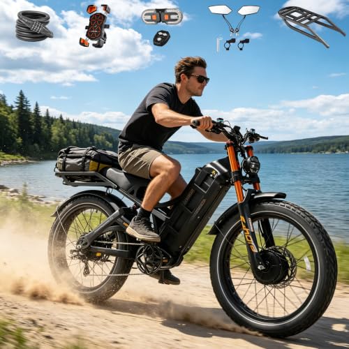 Image of 2026 eAhora Romeo Pro 3 /2 52-46 Mph Electric Bike for Adults, 6000W /4000W /2500W Dual Motor Ebike 60V 80Ah /52V 70Ah Battery 235+Miles Long Range, 26*4.0 inch /20*4.5 inch Fat Tire, Full Suspension, All Terrain