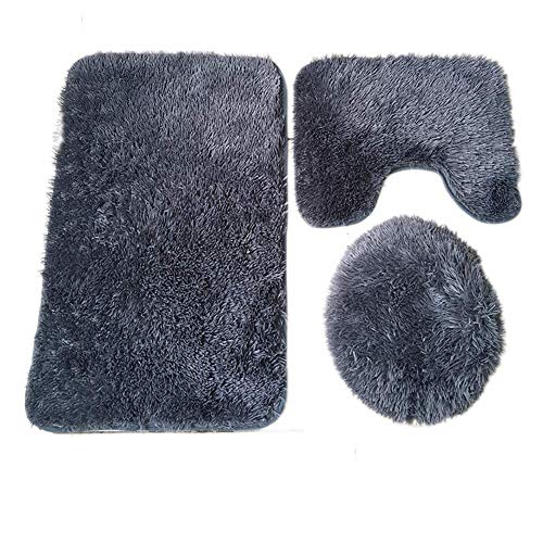 xiaoyu Plüsch Dusche Teppich,mikrofasern Badematte,super Weich Badezimmer Teppich,Contour Matte + Toilettendeckel…