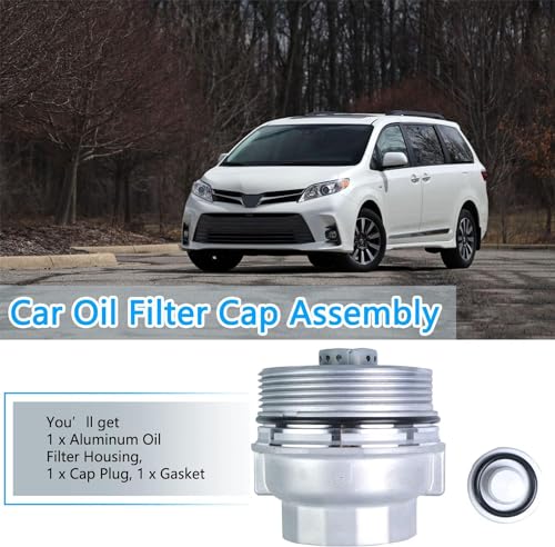 Oil Filter Housing Cap Replace 15620-31060 Compatible with Toyota Camry Avalon 4Runner Highlander Sienna Tacoma Tundra Lexus ES300h ES350 RX330 Oil Filter Cap Assembly