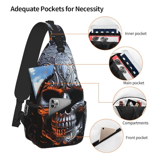 Mochila tipo bandolera unisex negra para viaje y senderismo miniatura 5