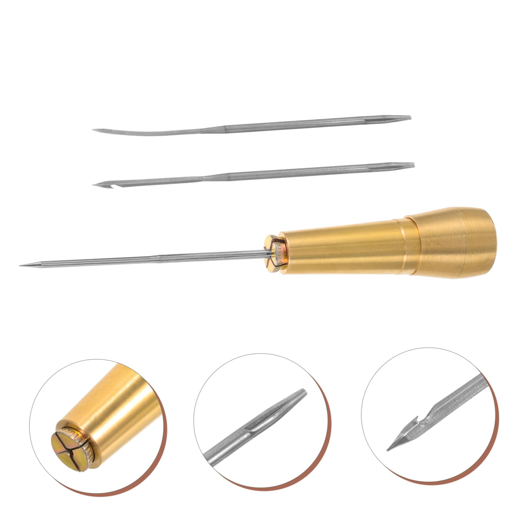 ARTIBETTER 4 Sets Handle Sewing Awl Lightweight Repair Tools for Shoes Professional Sewing Sets for Hand Stitching