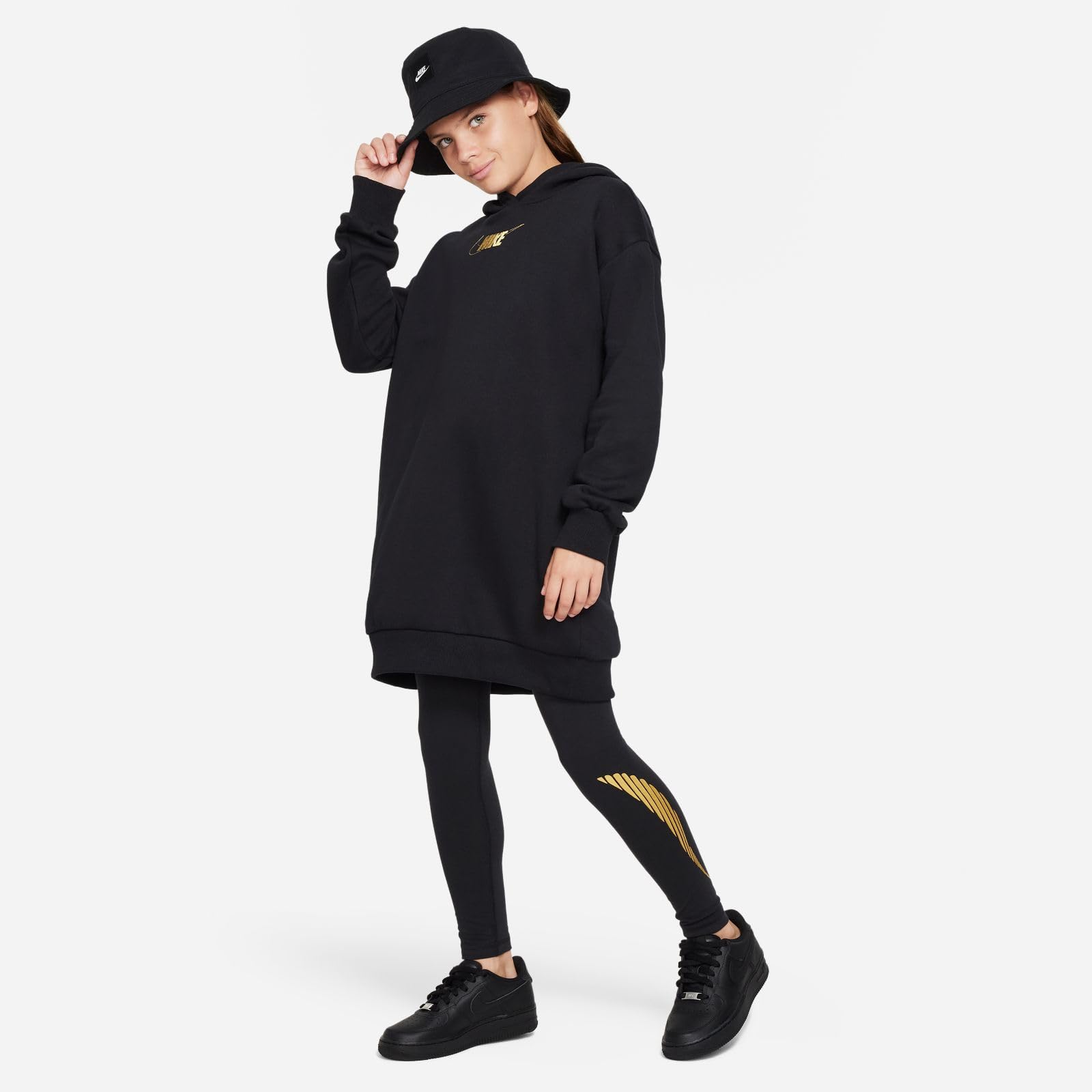 NIKE - G NSW Fvrt HR Tght Shne, Leggings Bambine e Ragazze