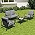 EAST OAK 4-Piece Patio Furniture Set with Thick Cushions, 2025 Coast Patio Conversation Set,4 Seats Waterproof Outdoor Patio Set with Rattan Armrests, Loveseat and Coffee Table for Backyard, Grey