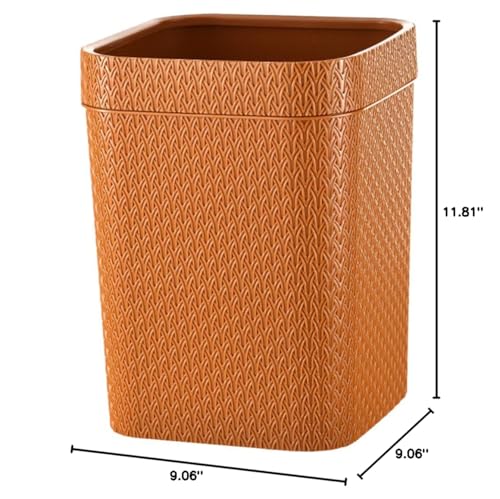 Papelera de plástico compacta color naranja para hogar y oficina miniatura 6