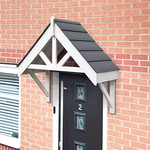 Greenhurst Deluxe Door Canopy, with fixings, W132 x D63 (White)