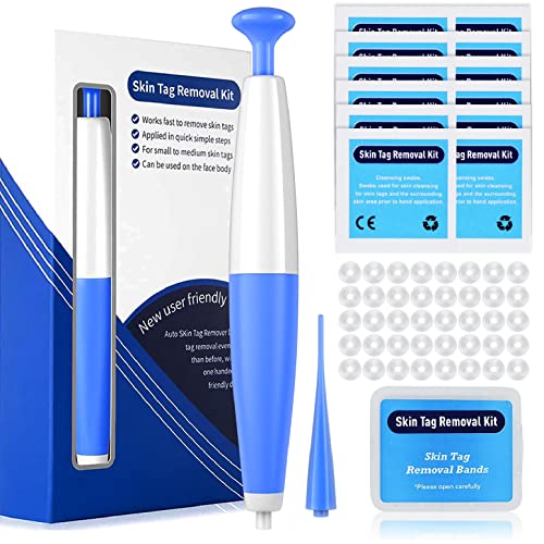 TAGRID Skin Tag Remover, Skin Tag Remover Device for Small to Medium (2mm -5mm) Skin Tags(40x Removal Bands & Cleansing Wipes)