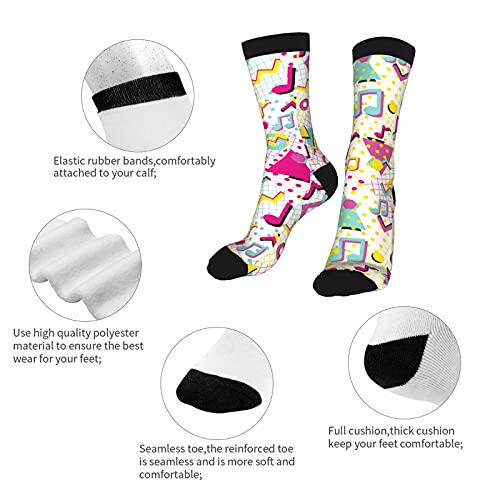 Laswega 80S Music Socks Colorful Abstract 80S Style Pattern With Musical Notes Crew Socks Funny Crazy Cool Dress Socks Athletic Sport Novelty Compression Socks Socks - Geometric Polka Dot #TOP4