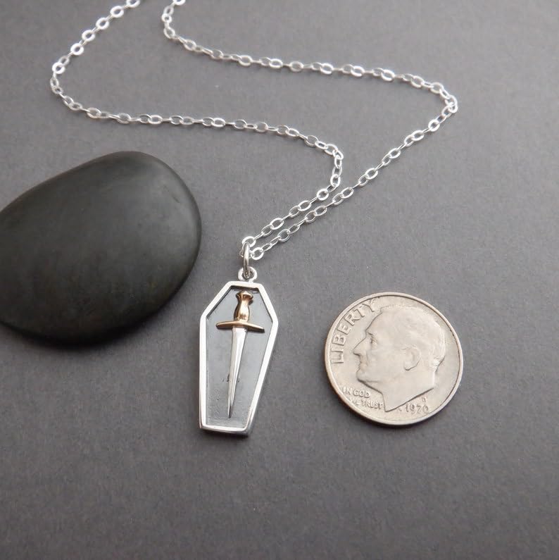 Collier épée en argent pour look gothique quotidien avec chaîne 45 cm - 2