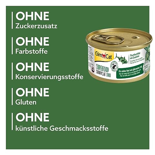 Katzenfutter mit hohem Fleischanteil von GimCat Superfood ShinyCat Duo