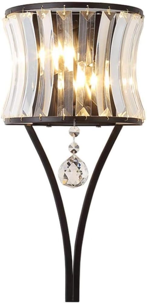 HYJAUSXB Crystal Wall Lamp Amen Modern Mount Light Fixture | Geometric Art Decoration Sconces Lighting Lights for Living Room Bedroom Bedside Hallway Stairway (Black)