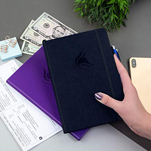 Clever Fox Check Register – Deluxe Checkbook Log With Check & Transaction Registers, Bank Account Register Booklets For Personal And Work Use, A5 Hardcover - Dark Blue #TOP6