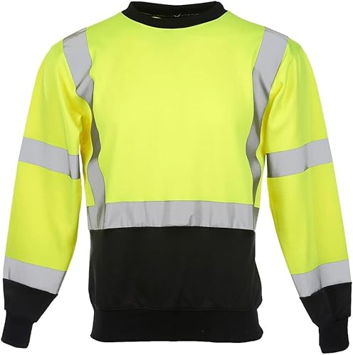 J. J. Keller & Associates, Inc. Sudadera unisex con cuello redondo de alta visibilidad, ANSI Clase 3, SAFEGEAR