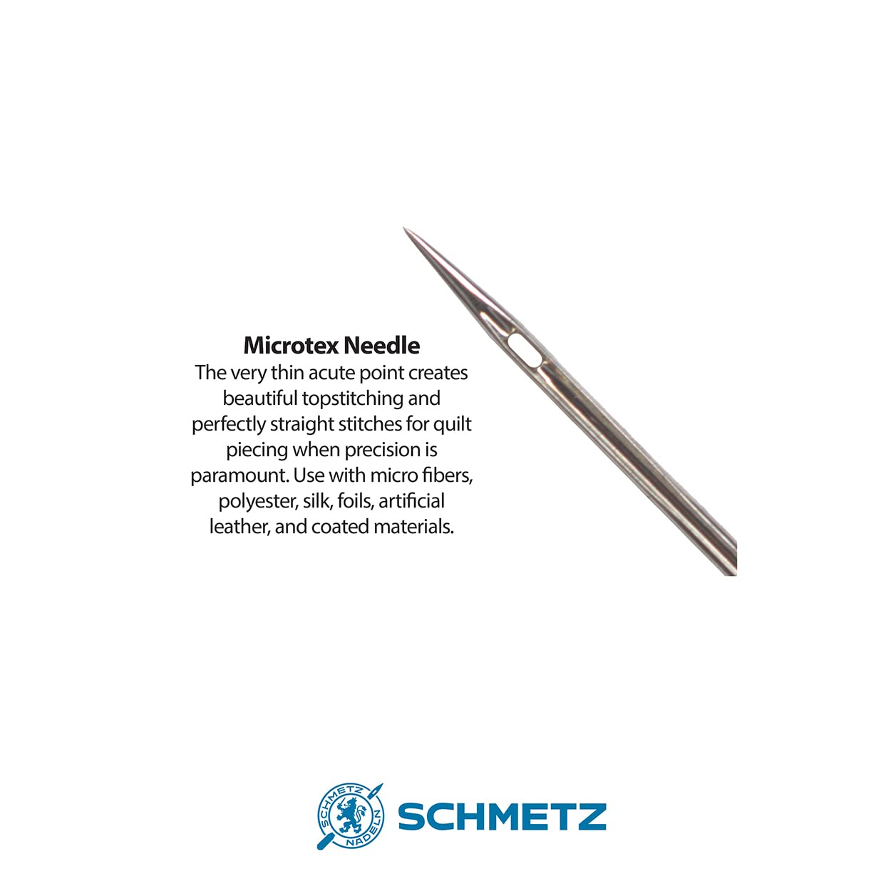 SCHMETZ Microtex - Confezione combinata di aghi per macchina da cucire (20 aghi totali e 1 guida tascabile SCHMETZ ABC)