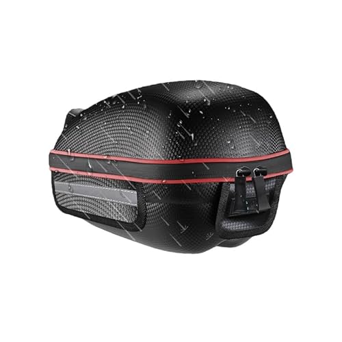 AOUTN 自転車用リアサドルバッグ 13インチ 。リアラックバッグ 防水 ハードシェルハング リア反射ライトEVA 大容量クイックリリースシェルフバッグ ライト付き USB充電 装着簡単。 (ブラック+レッド)