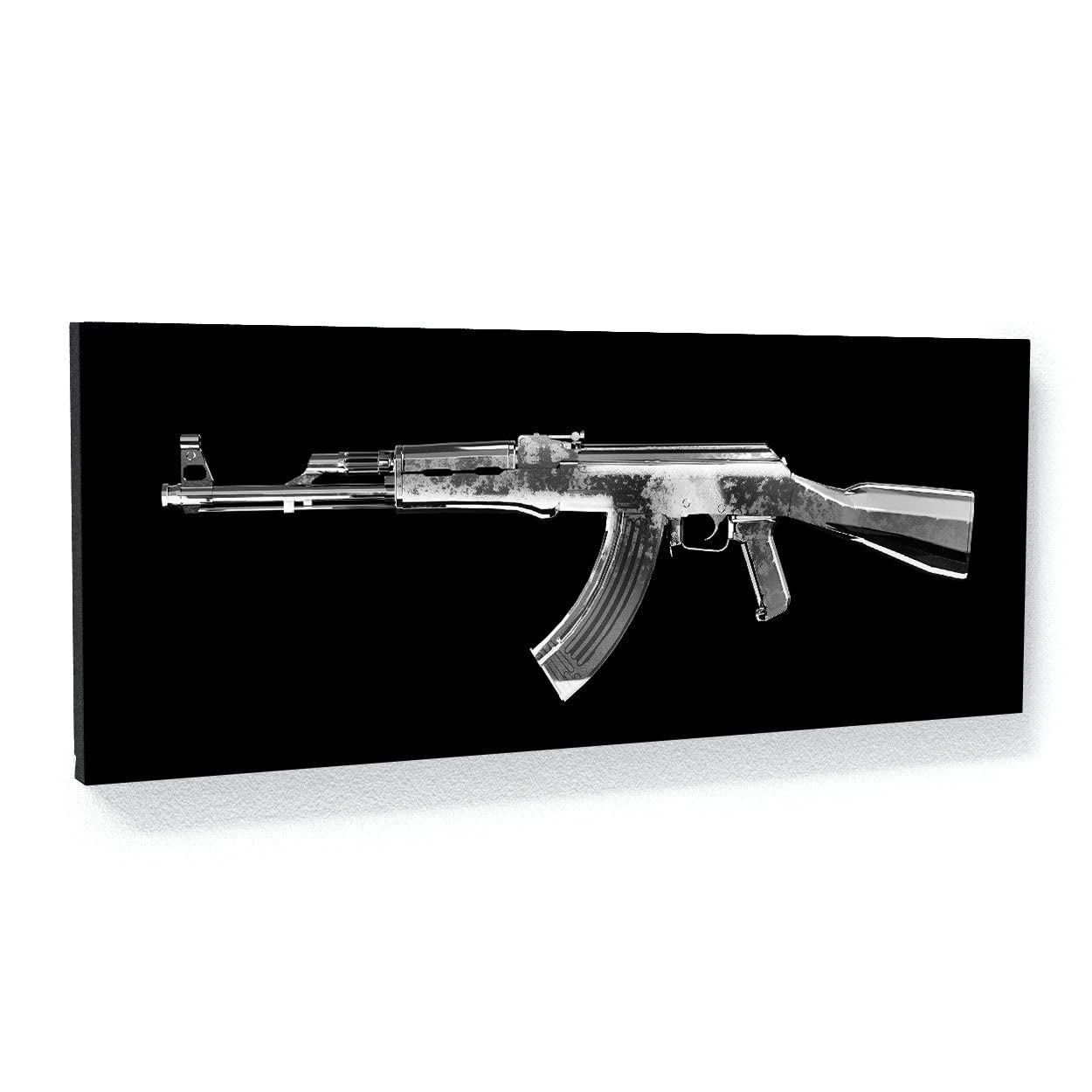 Amazon.com: Sense Canvas Ak 47 Silver Canvas Art - Home Decor Wall