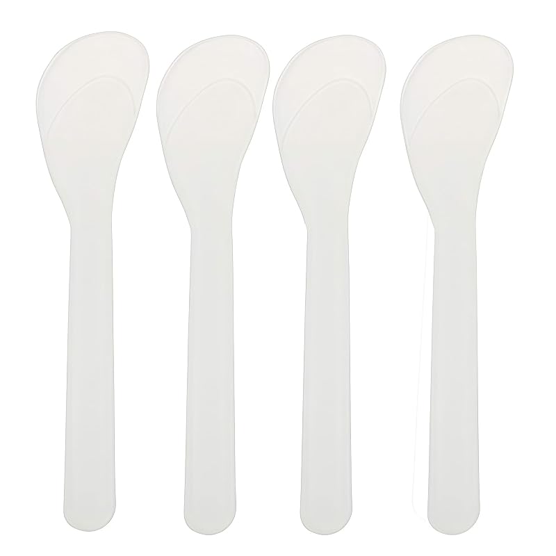 Happyupcity Espátulas Cosméticas Transparentes de Plástico PP com Ponta Fosca, 50 Unidades