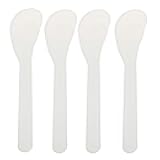 50Pcs Transparent Premium Plastic Cosmetic Spatula Makeup Scoop Mask Spoon, Frosted Tip Disposable & Reusable Beauty Tool for DIY Makeup, Sampling, Mask Mixing, Lotion & Cream Application