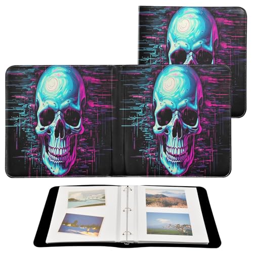 Álbum de Fotos Autoadhesivo DIY Scrapbook Diseño Calavera Encuadernador de 3 Anillos Álbum de Fotos 40 Páginas 8x10 para Memorias miniatura 2