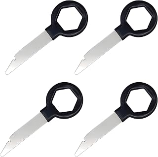 QISF 4 Pcs Car Radio Removal Tool Key | DIN Release Keys Extraction Tool | Stainless Steel Pins Radio Adapter Disassembly for Audi, VW VolksWagen CD Media Player Radio