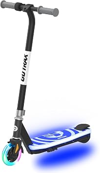 Gotrax Scout Pro Electric Scooter for Kids, Max 3 Mile Range, 6 Mph Speed by 80W Motor and Thumb Control, 5" Solid Wheels with Flash Wheel & Deck Lights, Max 110 Lbs Load for Boy & Girl Ages 4-7