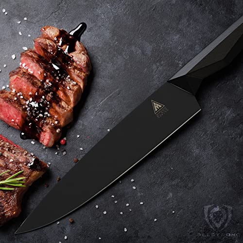 Dalstrong Chef Knife - 9.5 Inch - Shadow Black Series - Black Titanium Nitride Coated - Razor Sharp Kitchen Knife - High Carbon 7Cr17Mov-X Vacuum Treated Steel - Sheath - Chef's Knife - Nsf Certified #TOP6