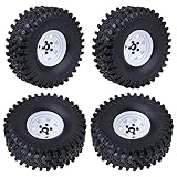 Hobbypark 1.9 Beadlock Wheels and Tires for 1/10 RC Crawler Car Traxxas TRX-4 Axial SCX10 Redcat Gen7 RC4WD D90 (Set of 4)