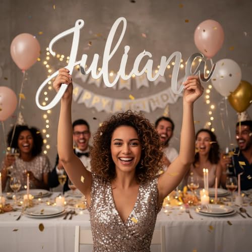 Large Custom Acrylic Mirror Name Signs For Wall
