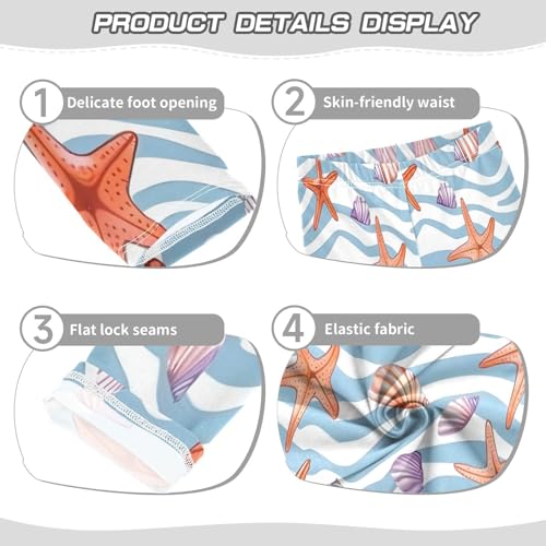 Toddler Girls Leggings Printed Yoga Pants Leggings Red Shells Starfish for Kids3