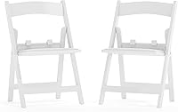 Vista 1 de Flash Furniture HERCULES - Sillas plegables para niños con asientos acolchados Juego de 2 sillas plegables de resina blanca con asiento acolchado
