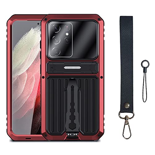 WCXTY Funda para Samsung Galaxy S22/S22 Plus/S22 Ultra, Funda De Protección contra El Polvo Anticaída con Soporte, Funda Protectora Resistente De Cuerpo Completo (Color : Rosso, Size : S22 6.06") Cover