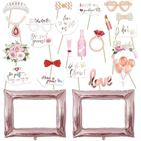 25 pcs Rose Gold Hen Party Photo Props Cover