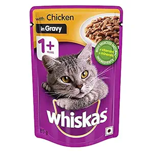 Whiskas Adult Wet Meal Cat Food, Chicken in Gravy, 85g