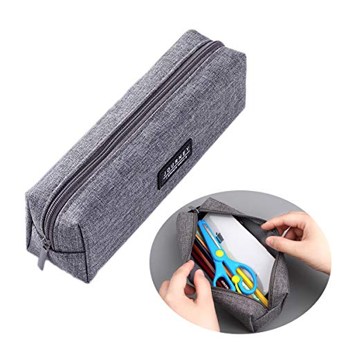 Preisvergleich Produktbild iSuperb Federmäppchen Studenten Mäppchen Grosse Kapazität Bleistift Beutel Schulmäppchen Reißverschluss Schuletui Mädchen Pencil Case for Teenagers (Grau)