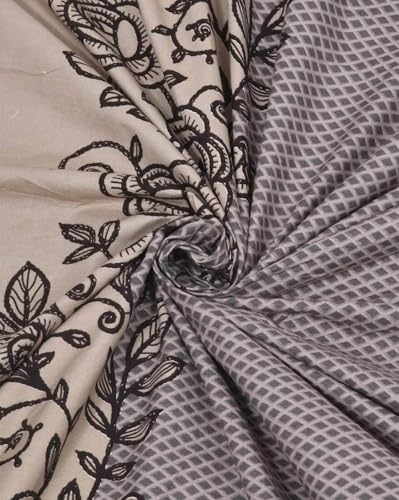 Image of VOMZER King Size (72x78) 300 TC Soft Cotton Feel Microfiber All Around Elastic Fitted Double Bedsheet with 2 Frill Pillow Covers | Coffee