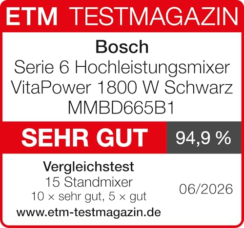 Bosch Highspeed-Standmixer, Smoothie Maker, 45.000 U/min, 6 Programme (inkl heiße Suppe & Reinigung), 2 L Mixbehälter… – Ansicht 2