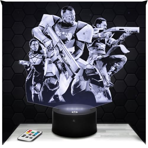 Lampephoto.fr - Lámpara 3D Destin y 2 MMO FPS Multijugador Videojuegos Regalo Geek Hombre, Gamer, Luz Nocturna Táctil Led, Idea Regalo Navidad Cumpleaños Hombre Mujer, Decoración Habitación