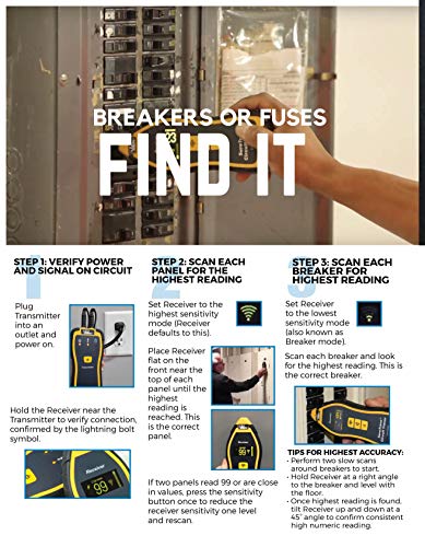 Ideal Industries Inc. Suretrace 61-955 Circuit Tracer Open/Closed Circuit Capability. Red Multi Segment Display,Black, 180 Degree #TOP4