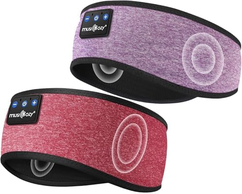 MUSICOZY Sleep Headphones Bluetooth Headband, Wireless Sleeping Headphones Mask Earbuds Built-in HD Speakers for Side Sleepers Women Men Running Travel Yoga Cool Gadgets Unique Gifts, 2 Packs image 5