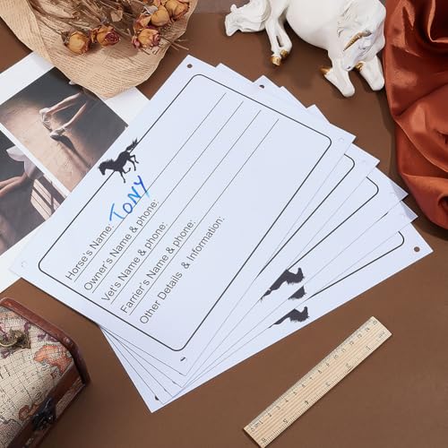 BENECREAT 8 Stück Pferdestall Namensschild Klebeschild Pferdeinfo Stallschild Trocken Abwischbares Schild Für Pferdestalltür Zubehör Dekorationszubehör 20.3x30.5cm